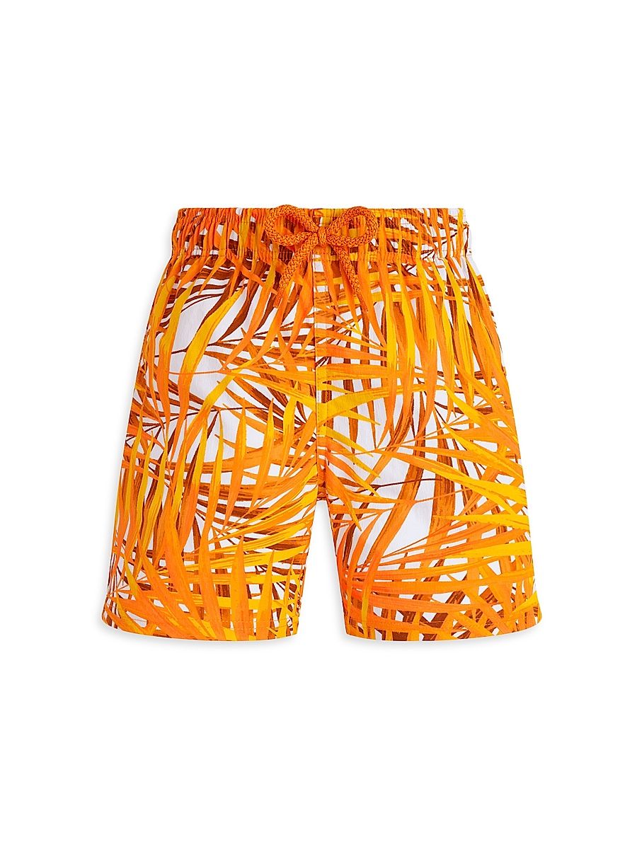 Little Boy's & Boy's Palm Leaves Swim Shorts - Orange - Size 12