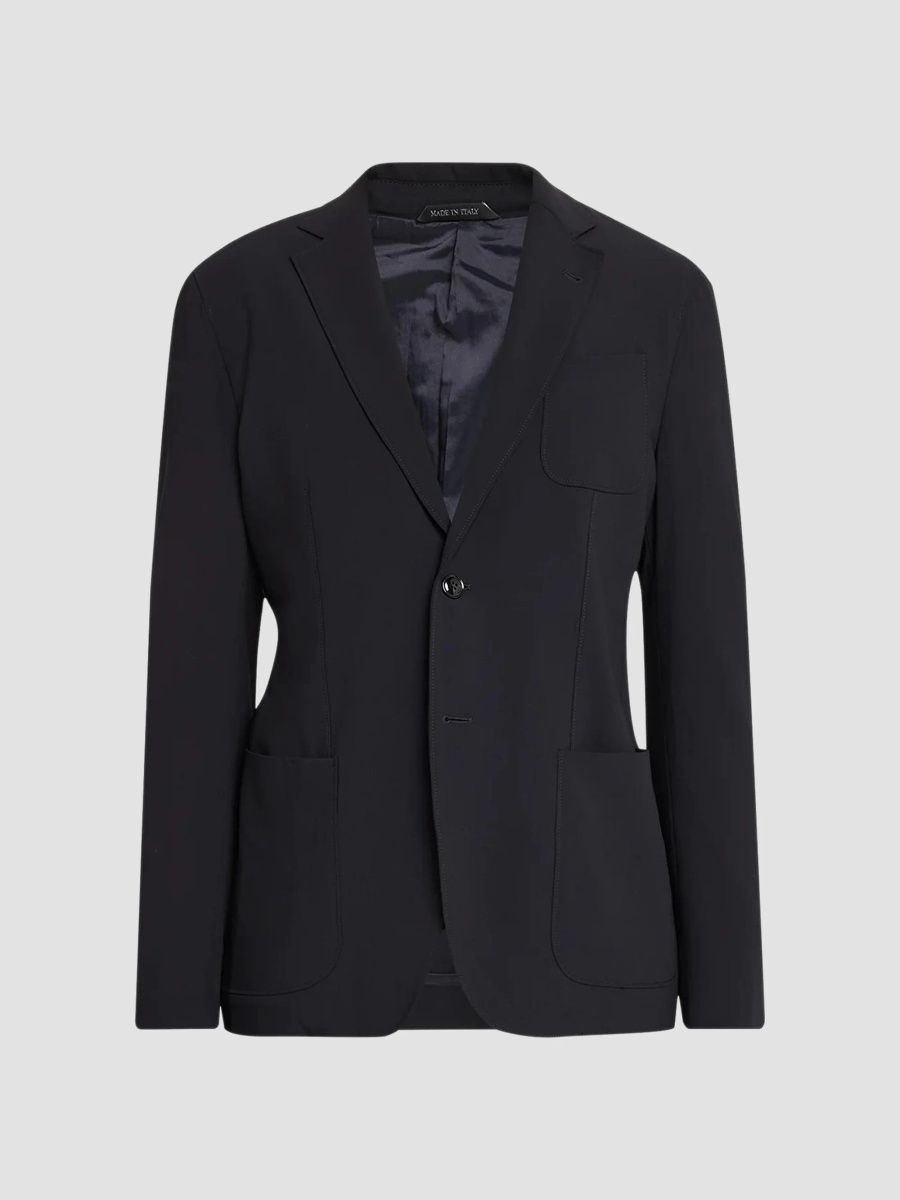 Giorgio Armani Men's Upton Virgin Wool Single-Breasted Jacket - Dark Navy - Size 50