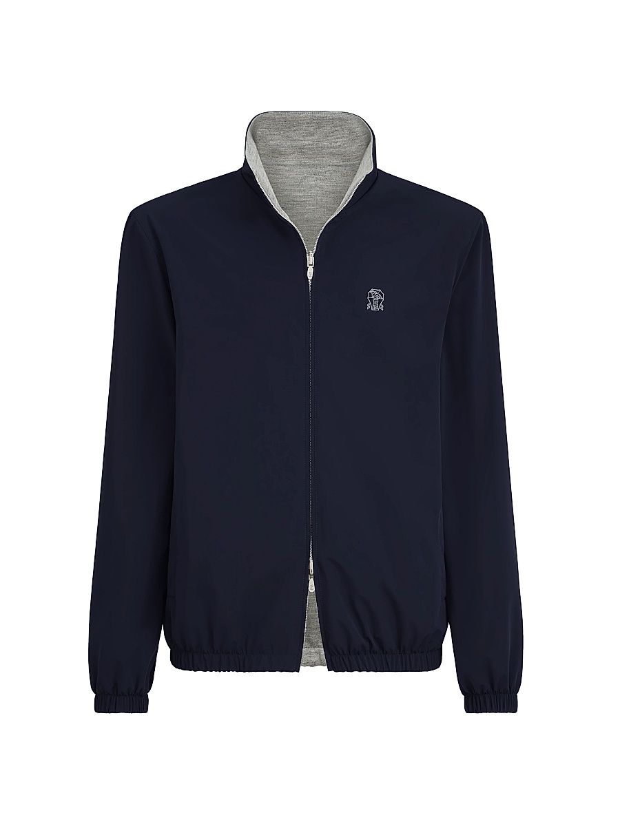 Men's Bonded Nylon Reversible Outerwear Jacket - Navy Blue - Size XS