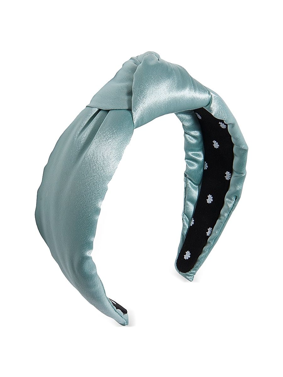 Women's Silk-Blend Knotted Headband - Stone Blue