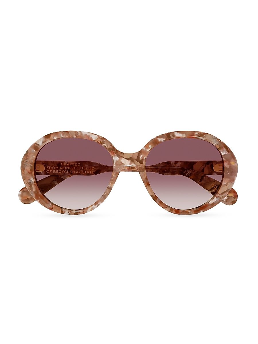 Women's Gayia 53MM Acetate Round Sunglasses - Pink Mauve Gradient
