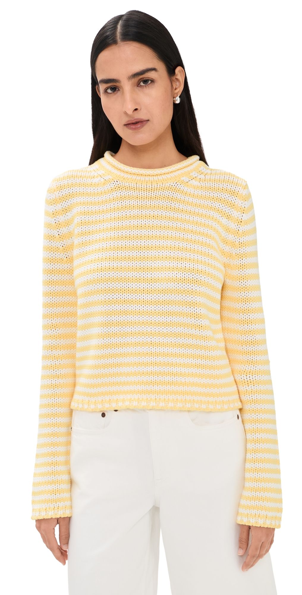 La Ligne Fine Stripe Mini Marina Sweater Sunshine/Cream XL