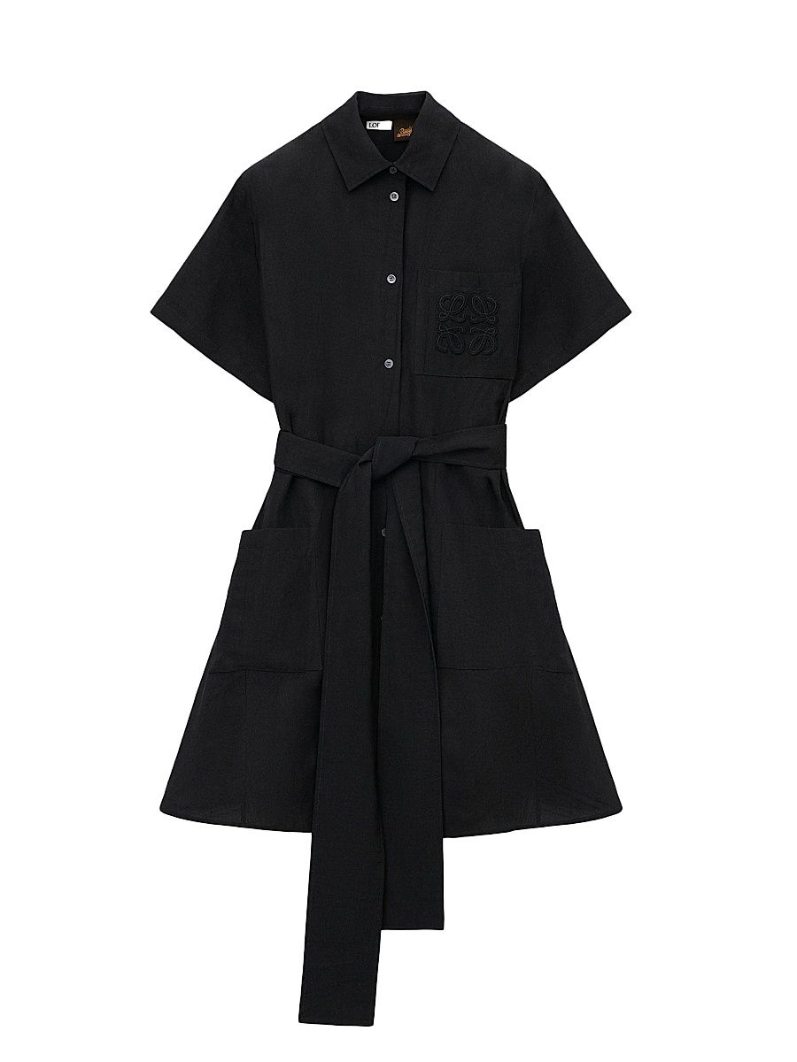 Women's LOEWE x Paula's Ibiza Belted Shirtdress - Black - Size 0