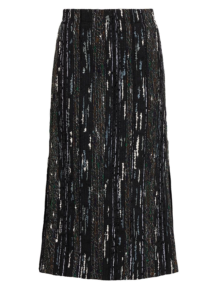 Women's Avery Sequined Midi-Skirt - Black - Size XL