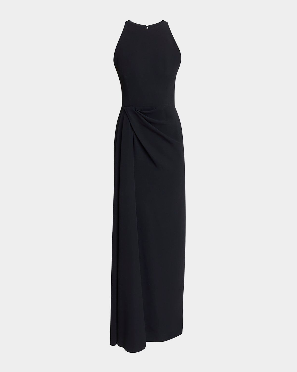 Draped High-Neck Maxi Dress