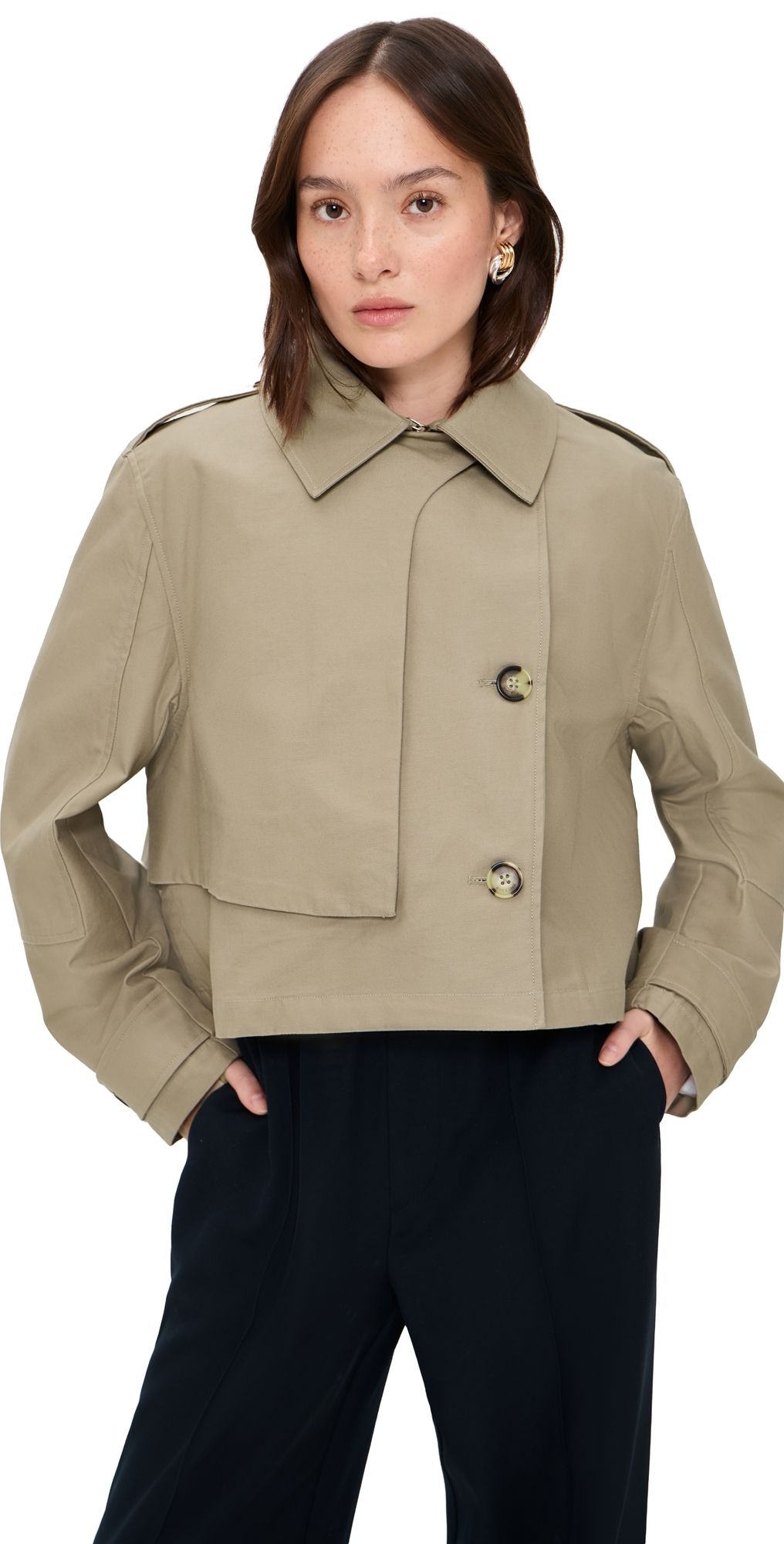 rag & bone Jamie Cropped Trench Khaki S