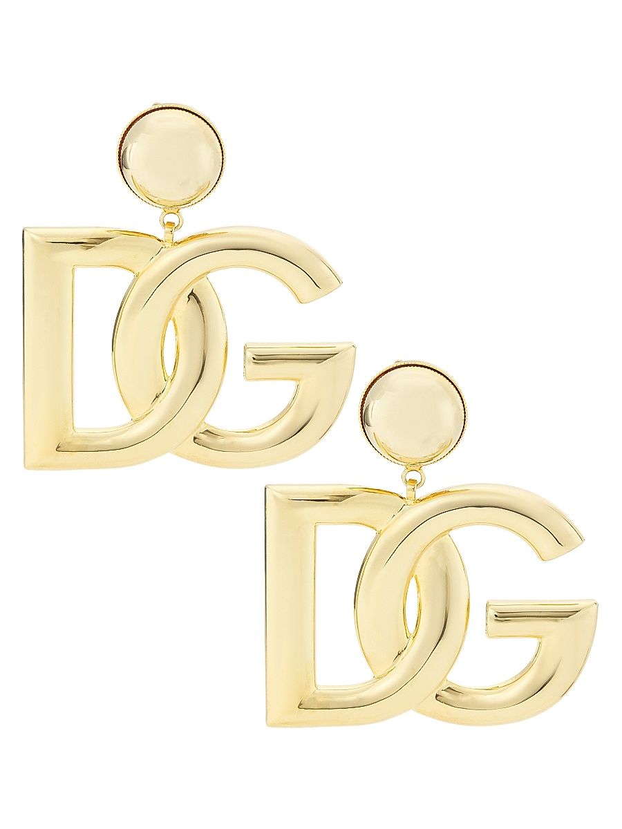 Women's Goldtone Monogram Clip-On Drop Earrings - Gold