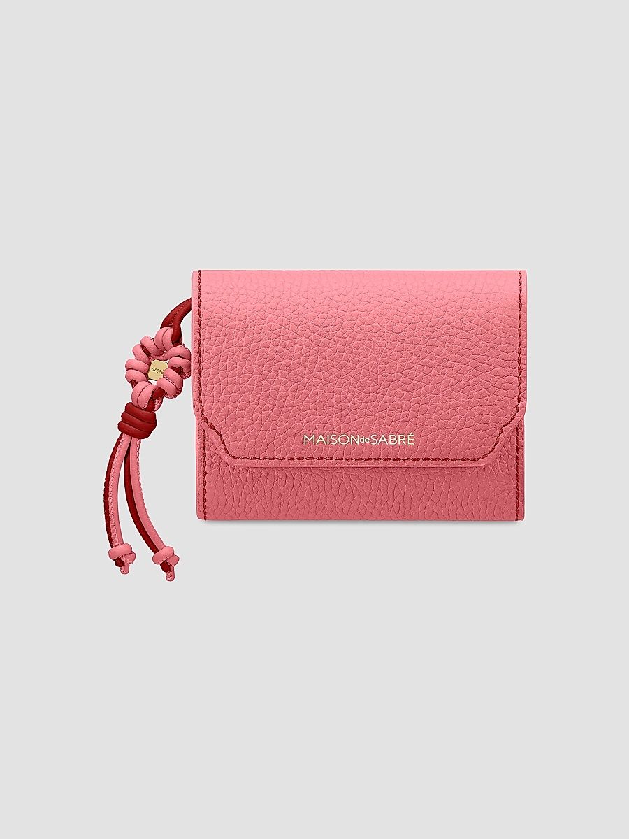 Maison de Sabre Women's Bloom Edition Leather Trifold Wallet - Candy Brick