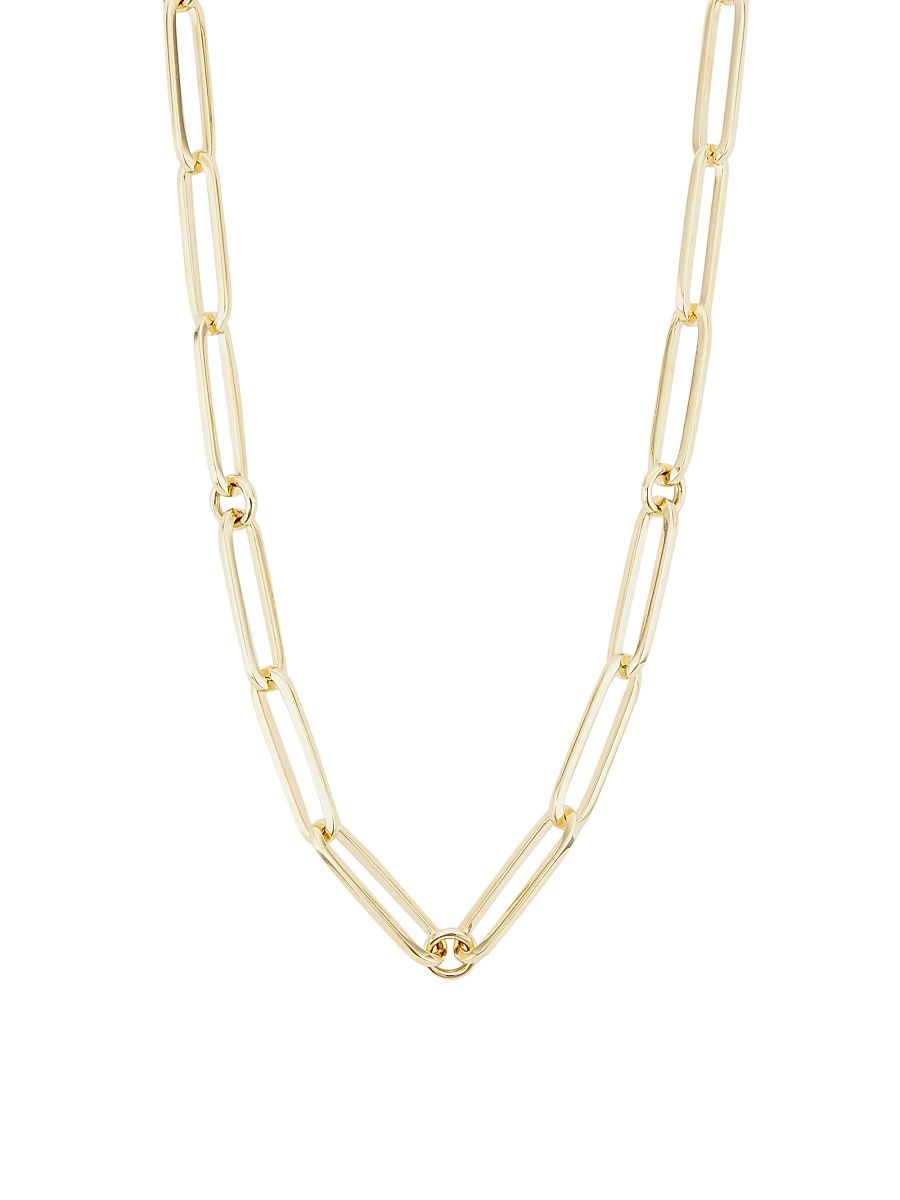 Women's 14K Yellow Gold Paper Clip Chain Necklace - Gold - Size 24