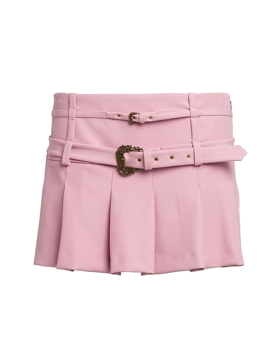 Women's Double Belt Miniskirt - Rosa - Size 10