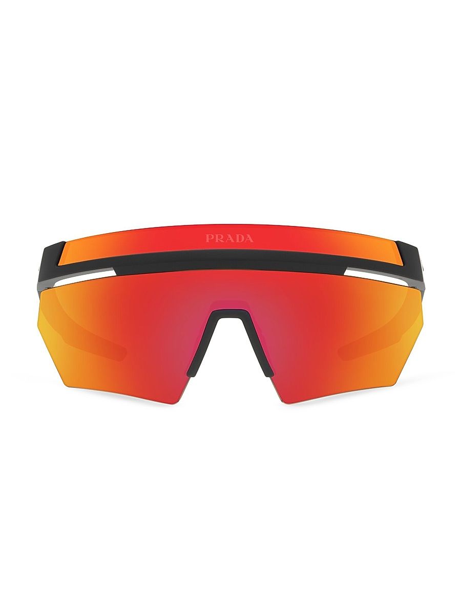 Men's 60MM Shield Sunglasses - Orange