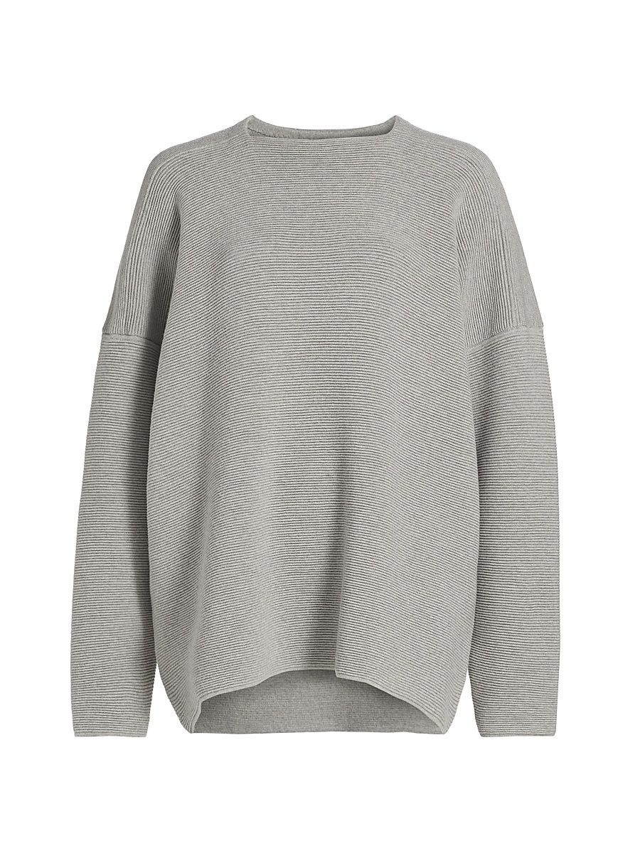 Men's Ottoman Wool Sweater - Dove Grey - Size Small