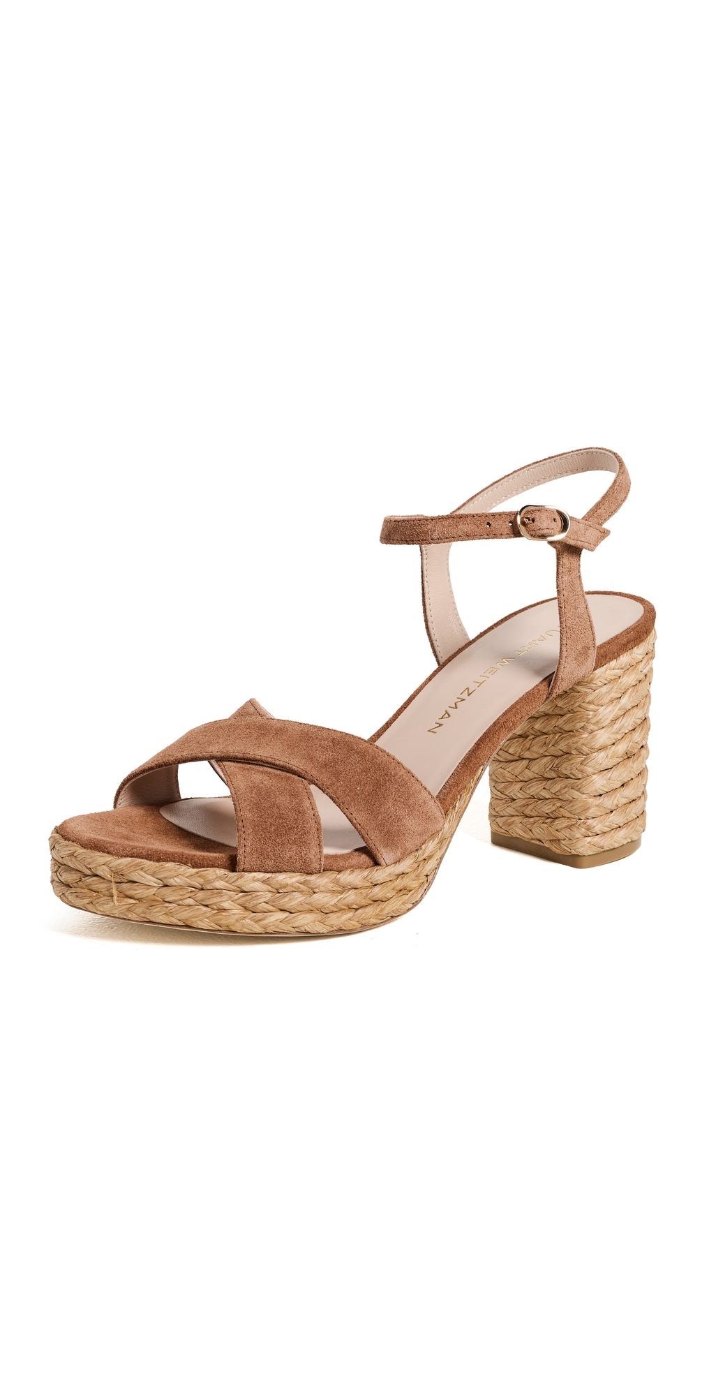 Stuart Weitzman Dayna Platform 80 Sandals Luxe Saddle/Natural 9.5