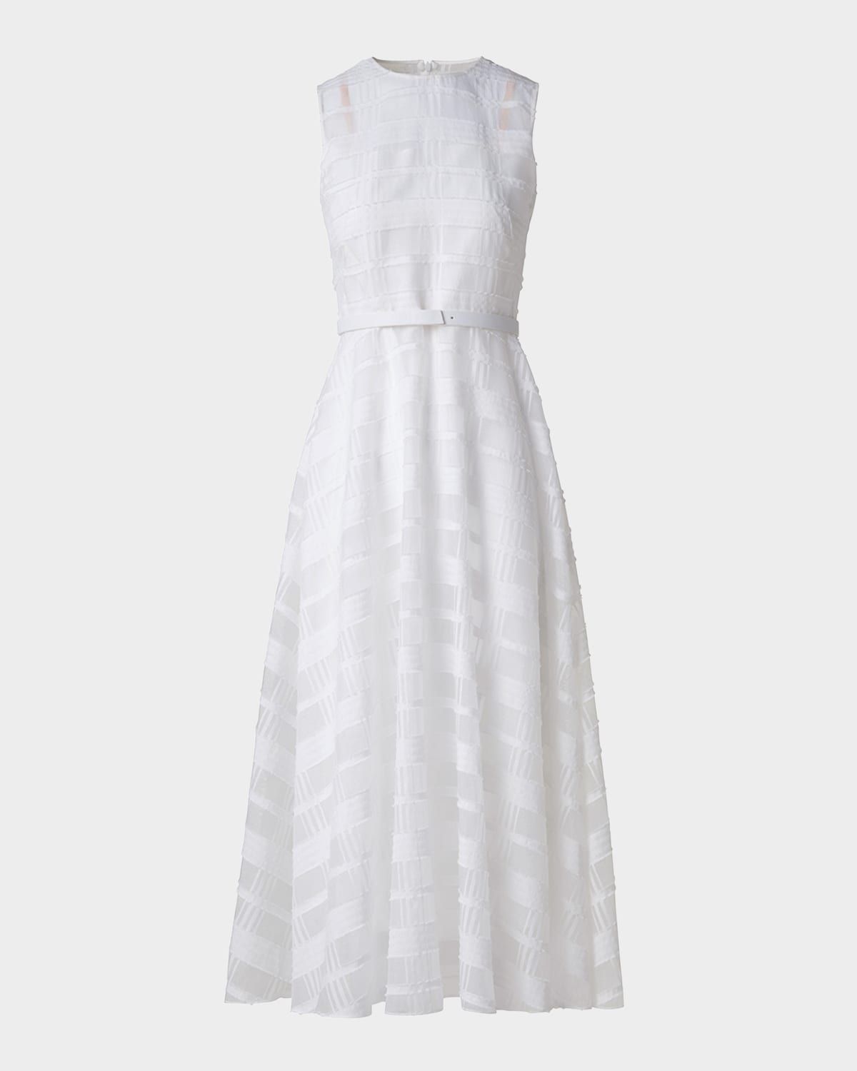 Check Silk Organza Midi Dress