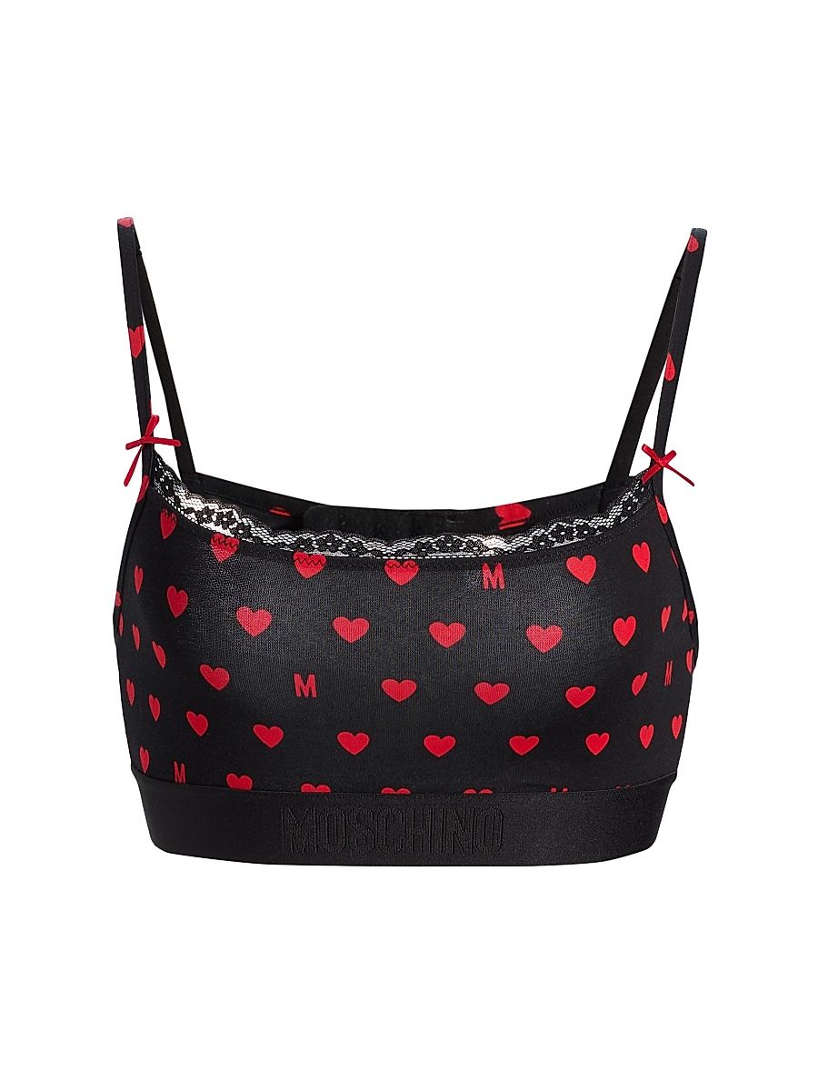 Women's Intimo Donna M Hearts Bralette - Multi Black - Size Large