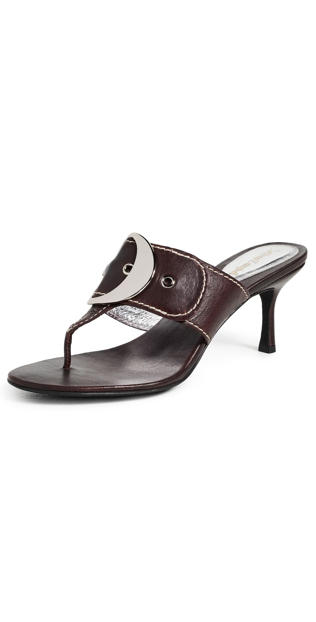 Jeffrey Campbell Solani Buckle Sandals Brown Silver 11