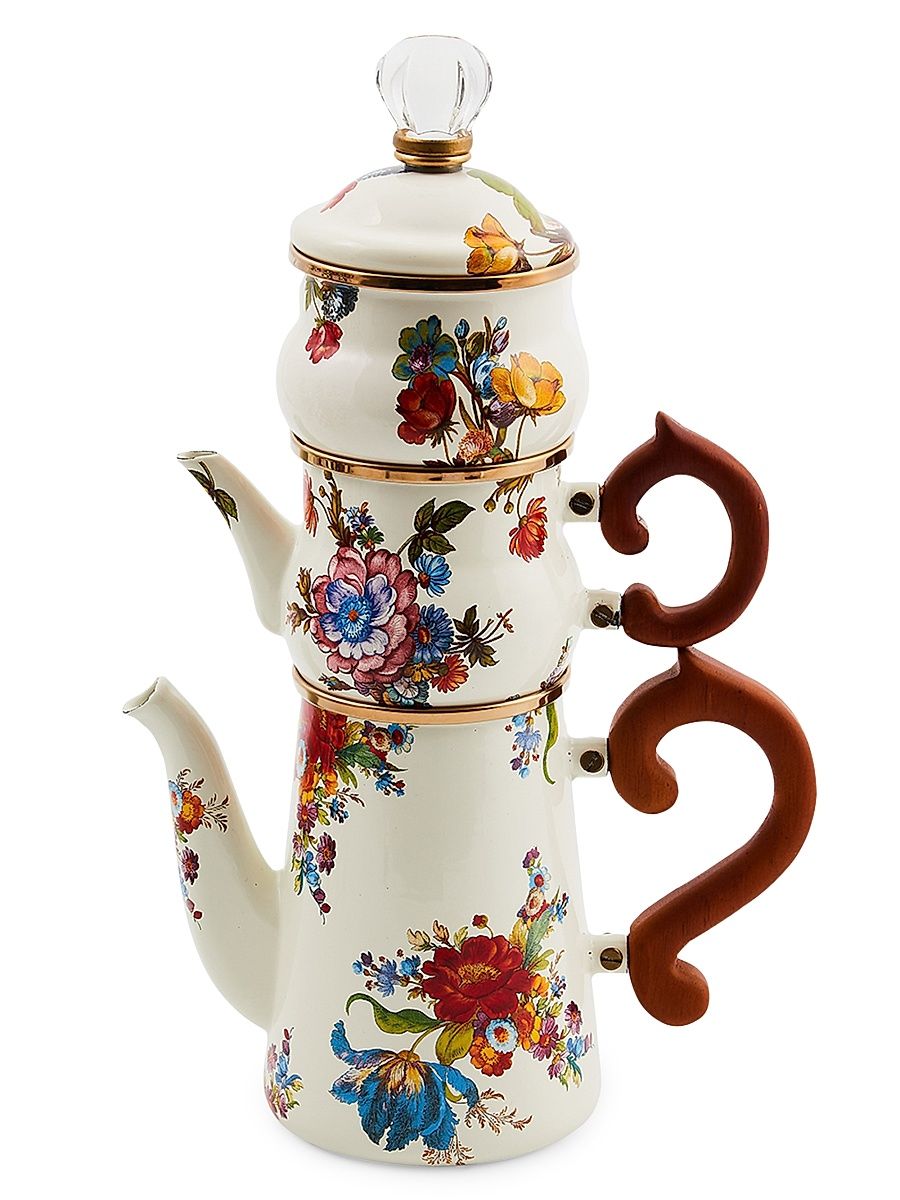 White Flower Market Stackable Coffee Set