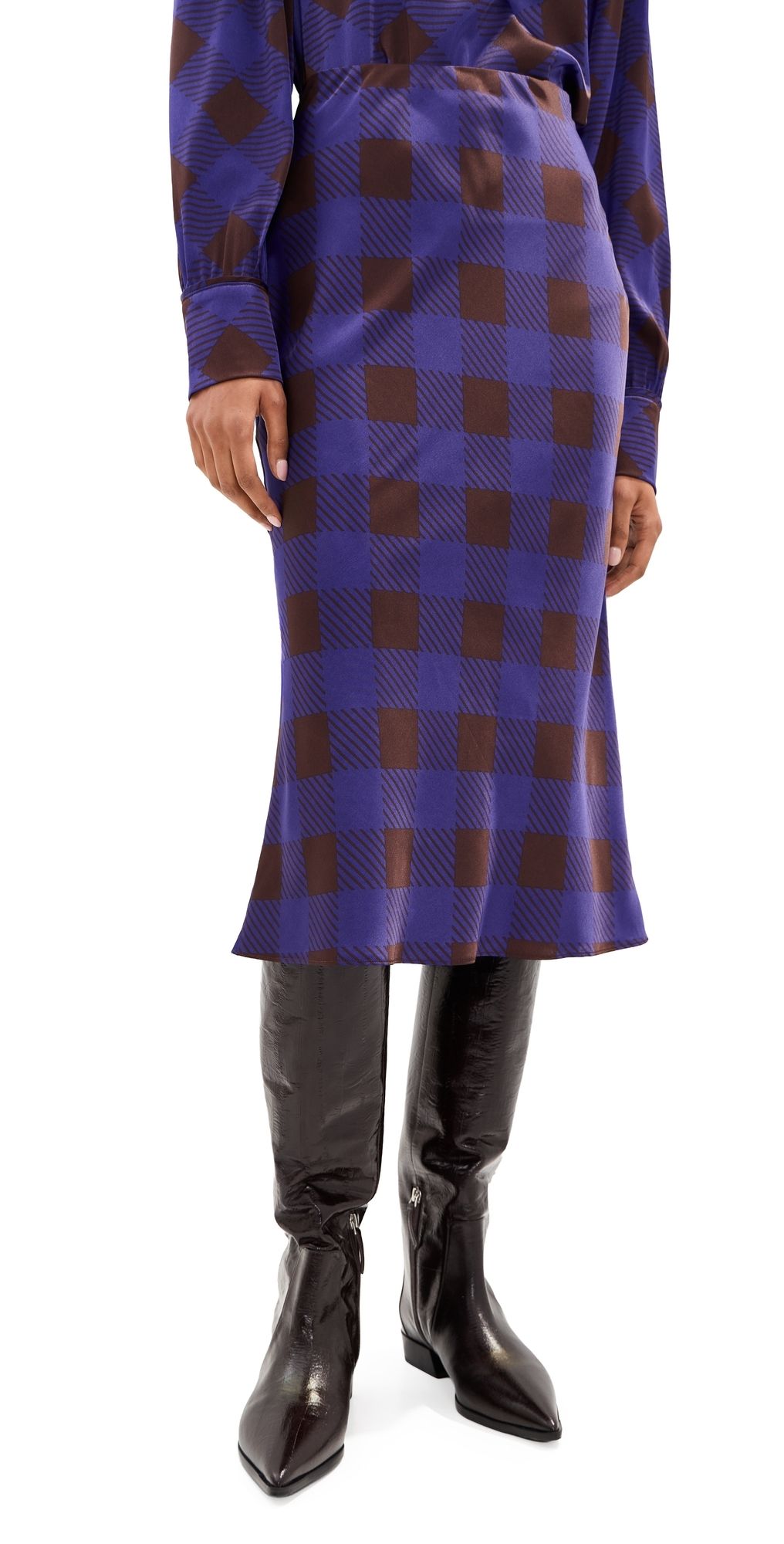LE BOP Olive Midi Skirt Mahogany/Brown S
