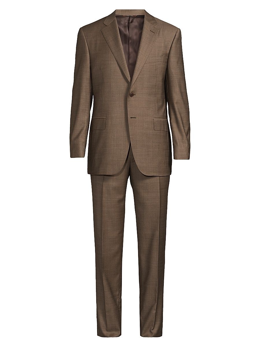Men's Siena Notch Lapel Wool Suit - Tan - Size 46