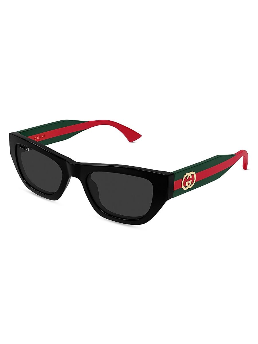 Women's New Pop Web 52MM Cat-Eye Sunglasses - Red Green Black