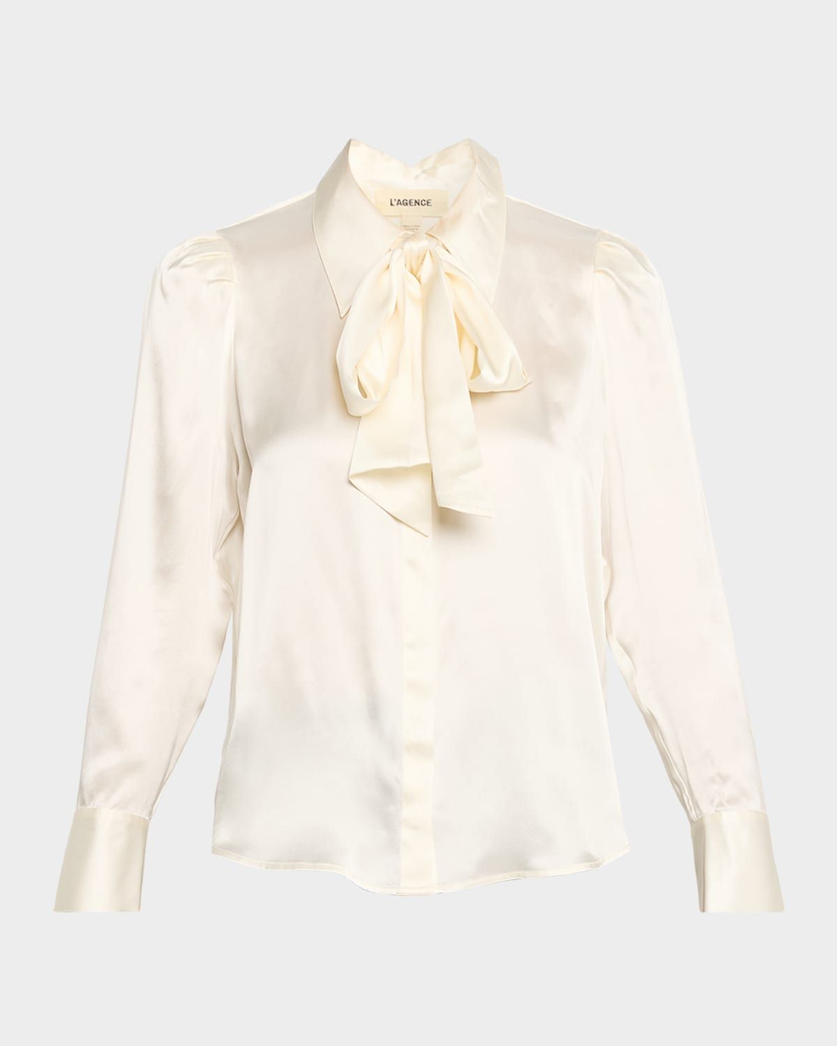 Honey Tie-Neck Silk Blouse