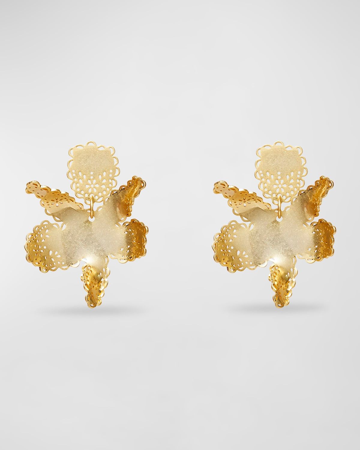 Lace Metal Paper Lily Earrings