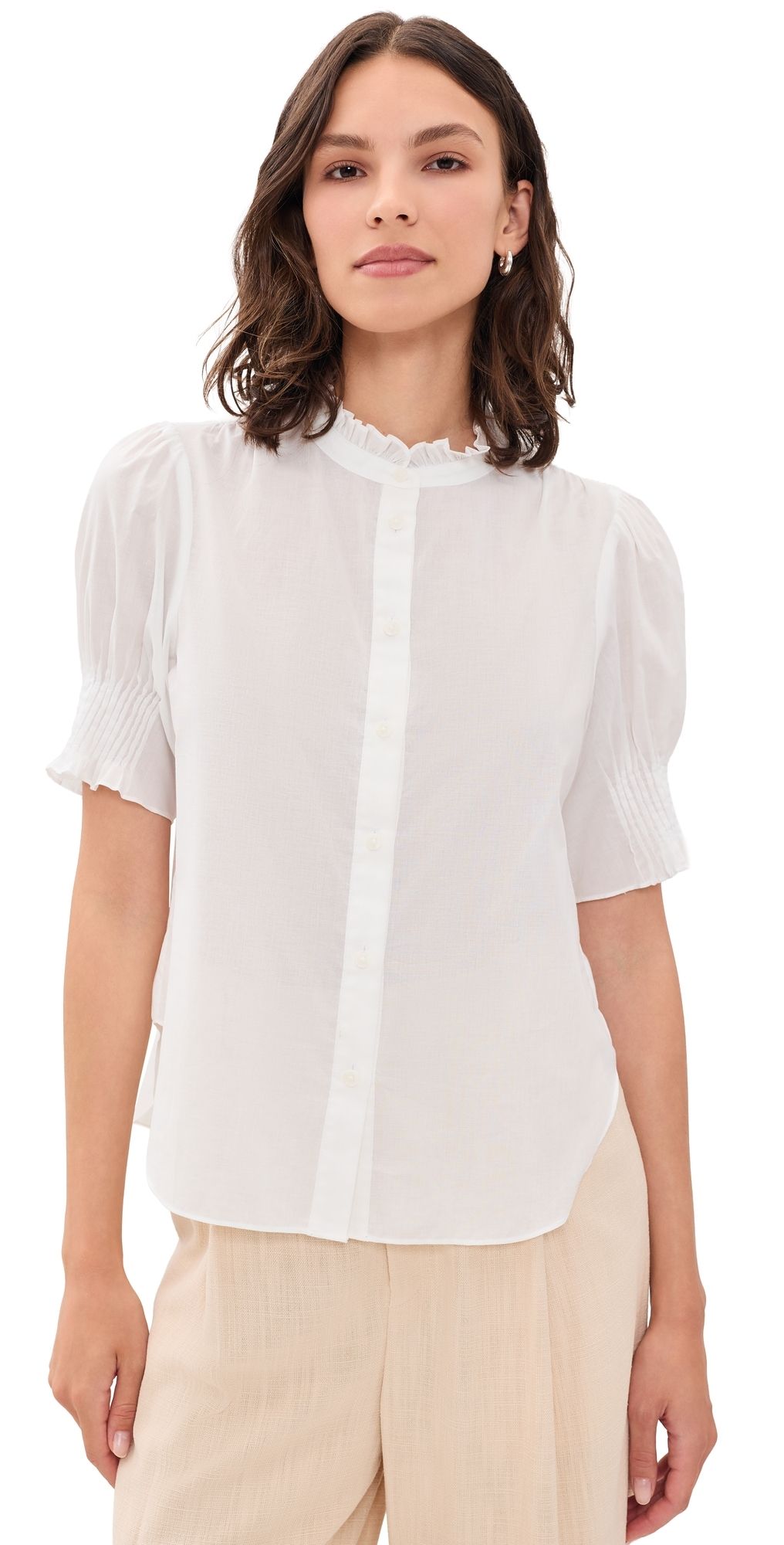 rag & bone Dakota Button Down Shirt Bone M
