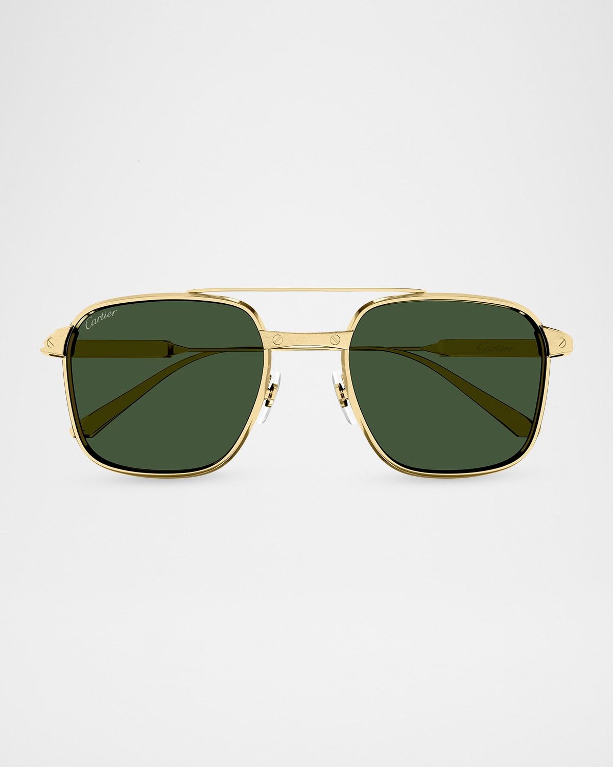 Men & apos;s CT0610S-002 Double-Bridge Titanium Aviator Sunglasses