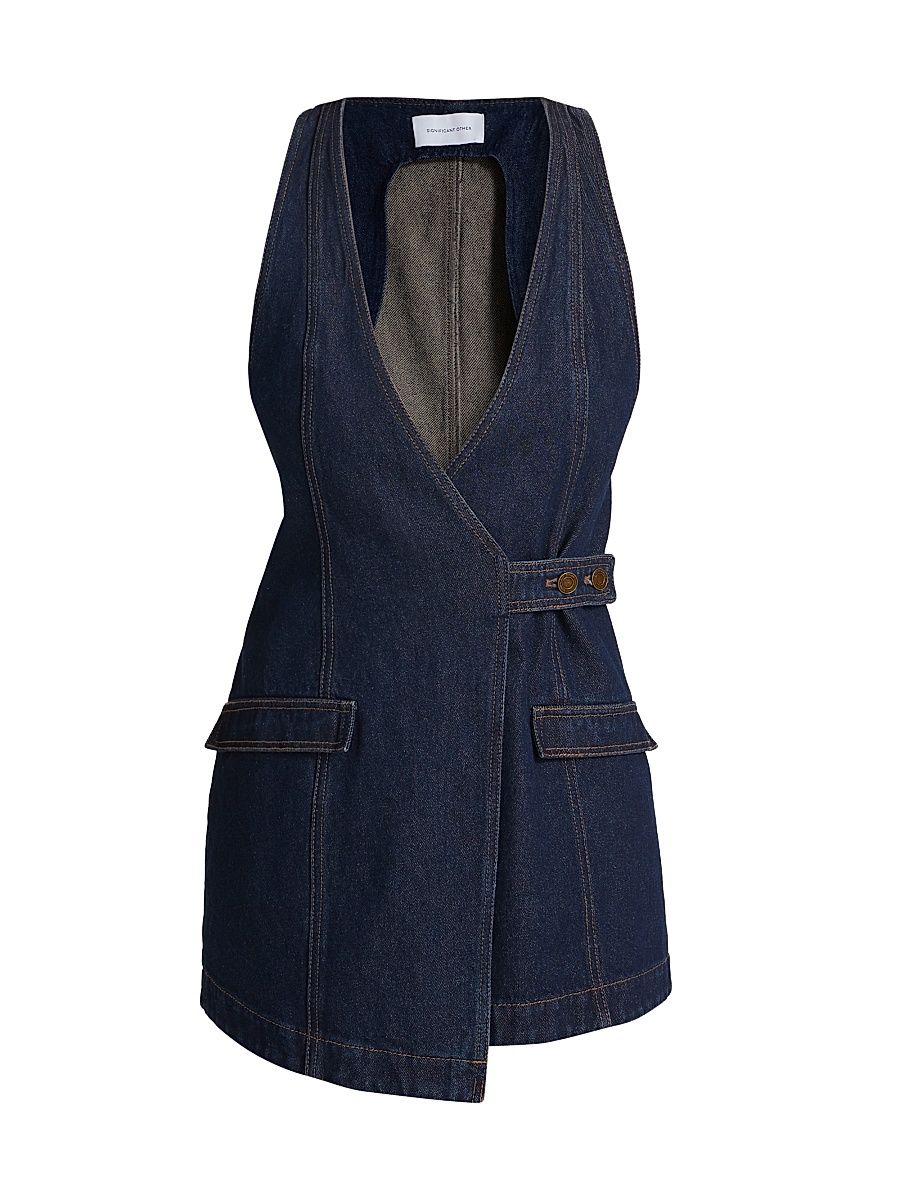Women's Micah Denim Wrap Minidress - Indigo - Size 10