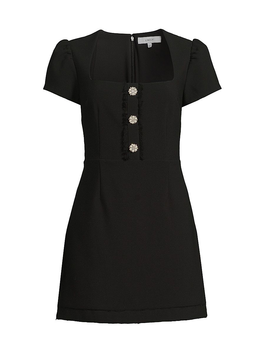 Women's Westy Imitation Pearl & Crystal-Embellished Minidress - Black - Size 14