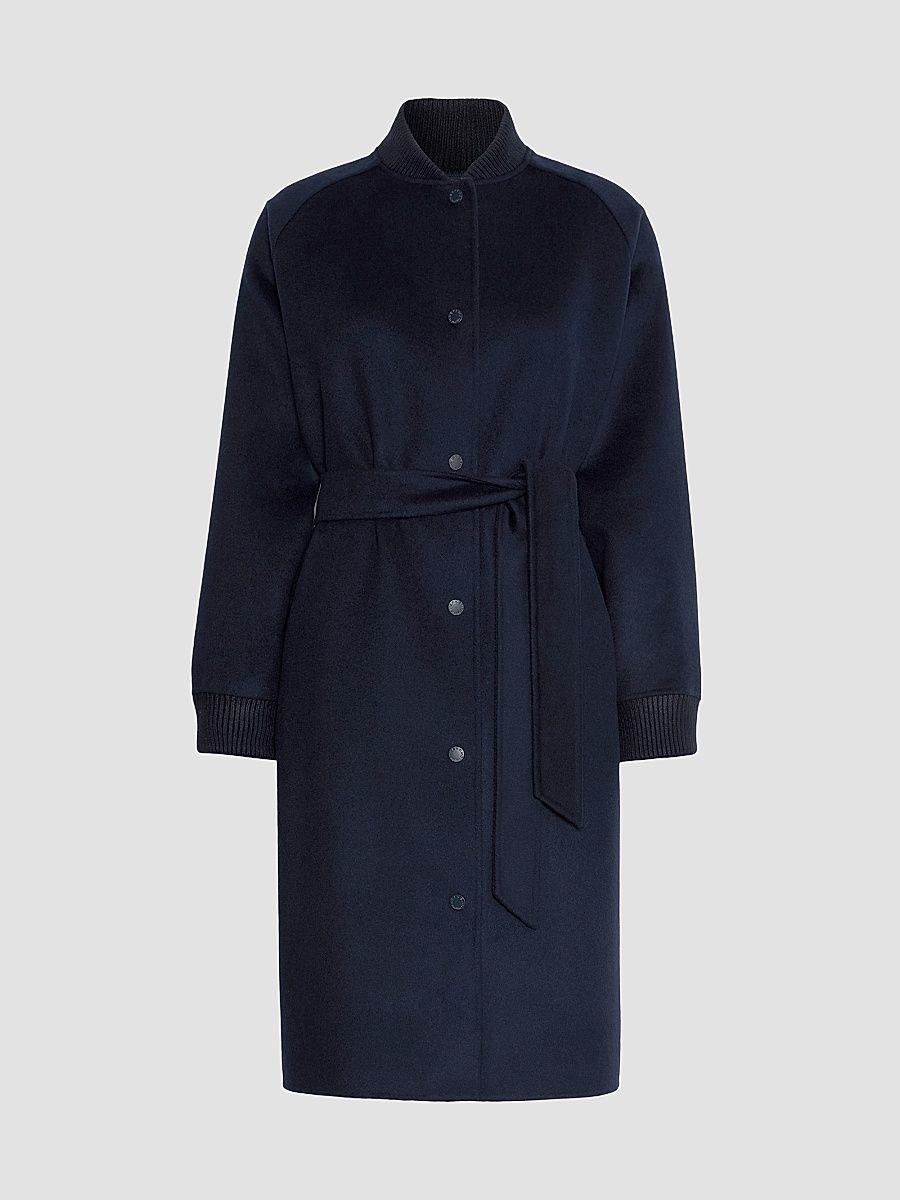 Women's Double Wool Broadcloth Coat - Navy - Size 12