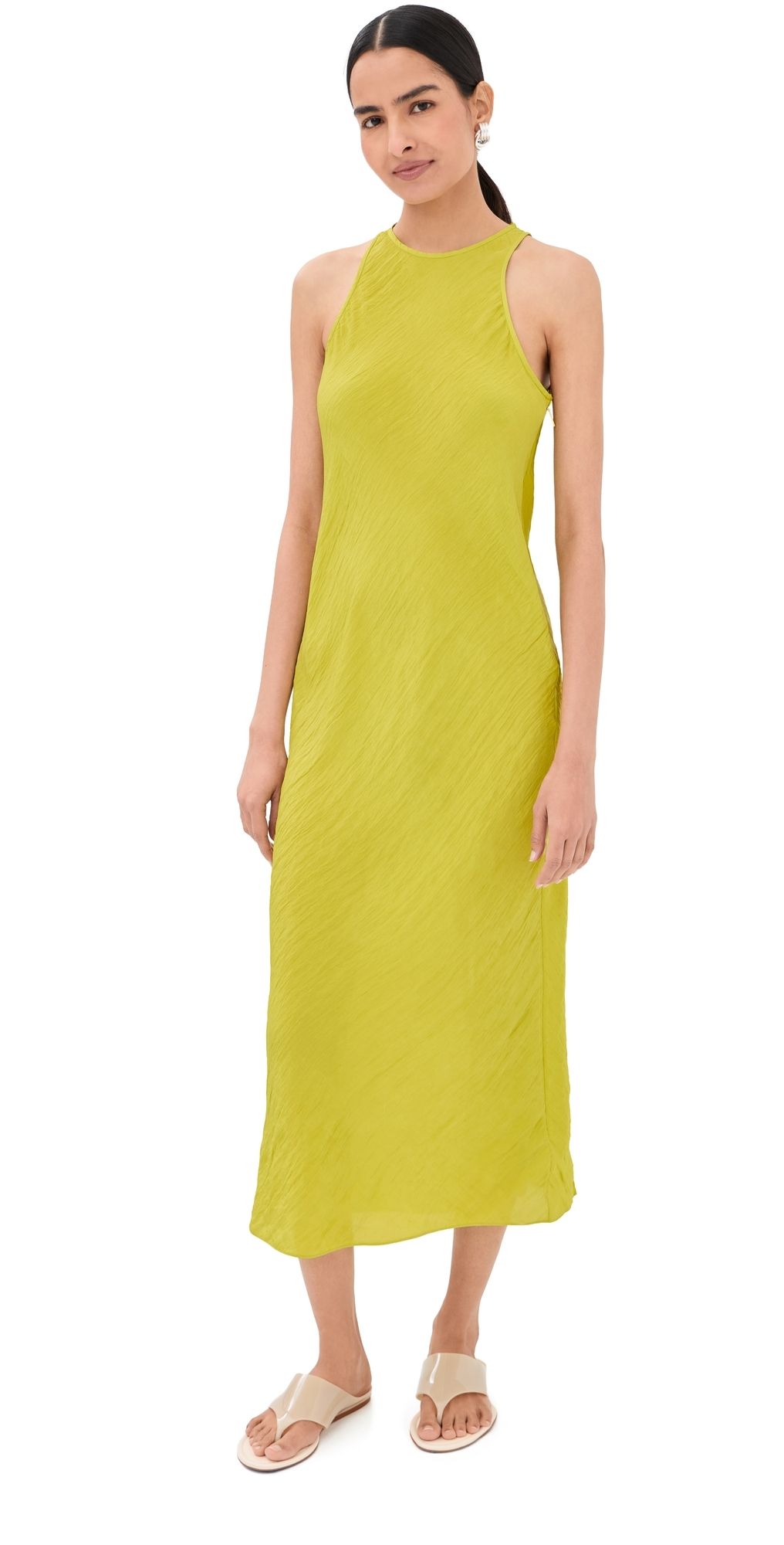 Tibi The Crinkle Slip Midi Bias Dress Peapod 14