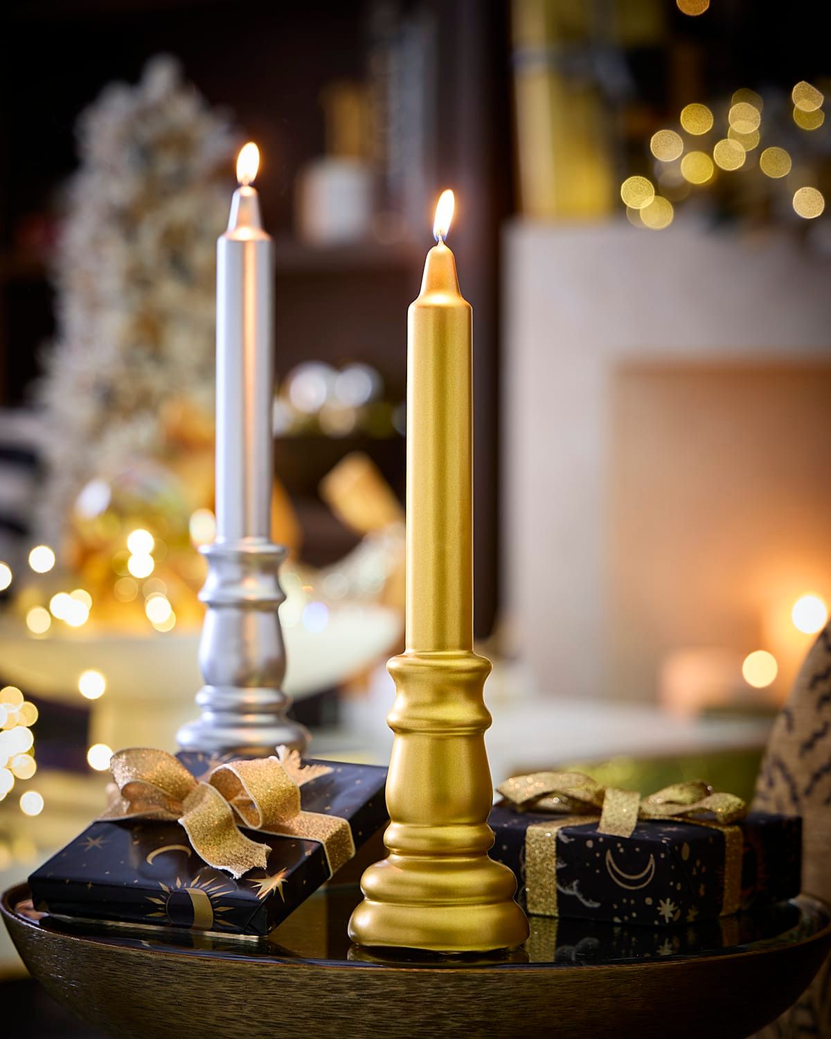 Candlestick-Shaped Candle, Gold