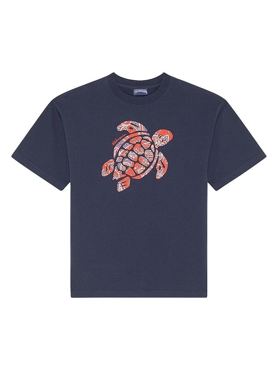 Little Boy's & Boy's Bandana Print Turtle T-Shirt - Navy Blue Marine - Size 14