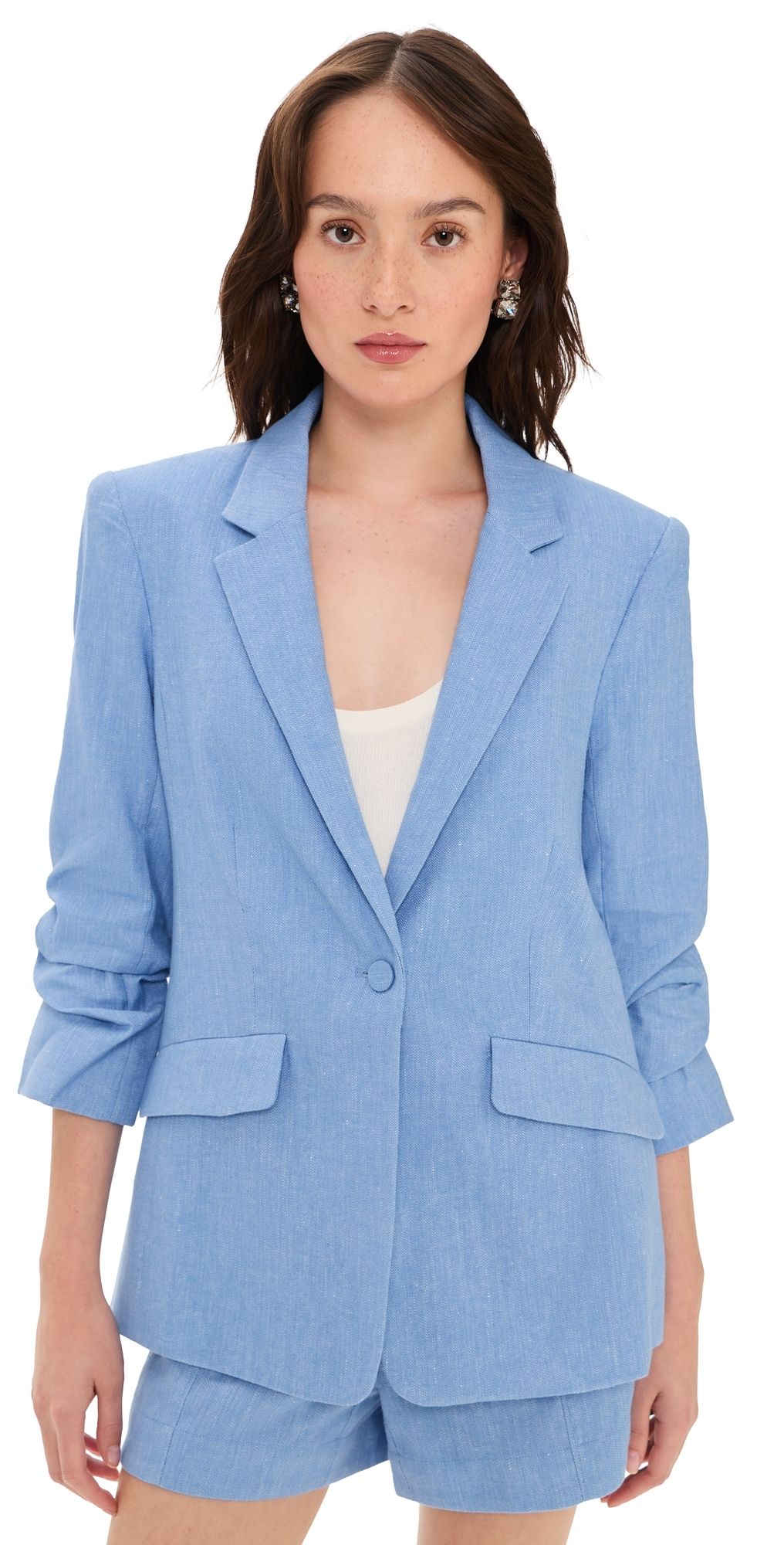 Cinq à Sept Linen Suiting Kylie Blazer Ultramarine 0
