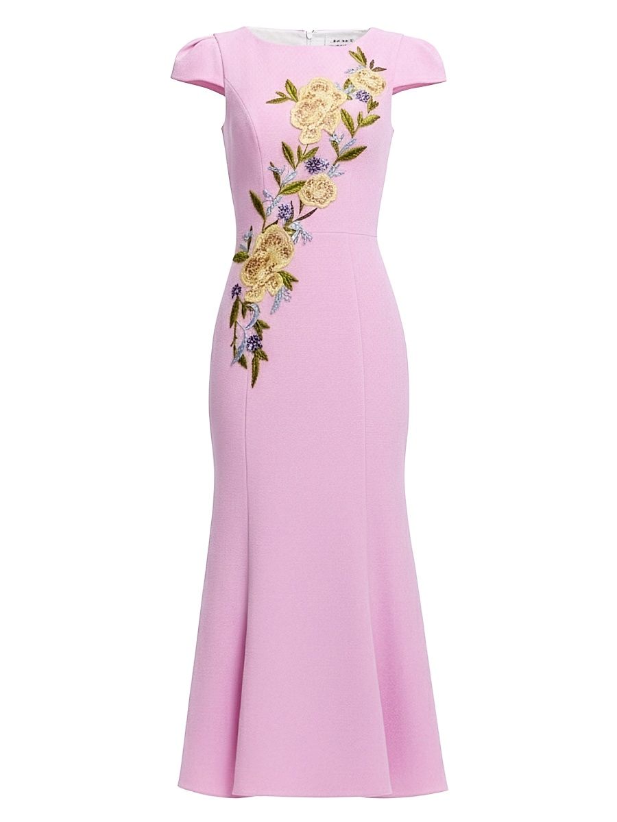 Women's Sheryl Embroidered Midi-Dress - Lavender Multi - Size XL