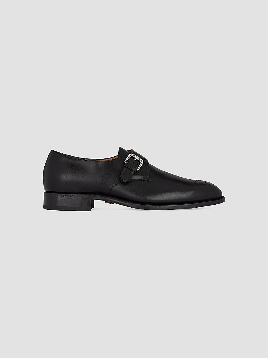Men's Darnell II Leather Monk Strap Dress Loafers - Black - Size 8