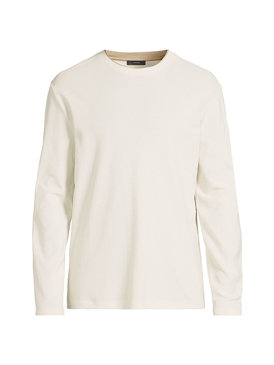 Men's Microwaffle Cotton Crewneck Top - Blanco Terrapin - Size XXL