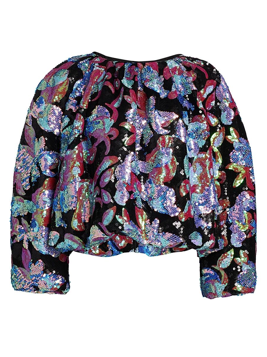 Women's Lights On Relaxed Fit Sequined Polin Top - Size 10