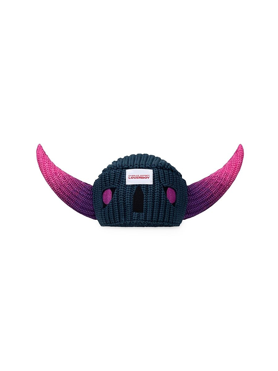 Men's Clash Of Clans x Charles Jeffrey Loverboy P. E.K. K.A. Beanie - Black Purple Pink