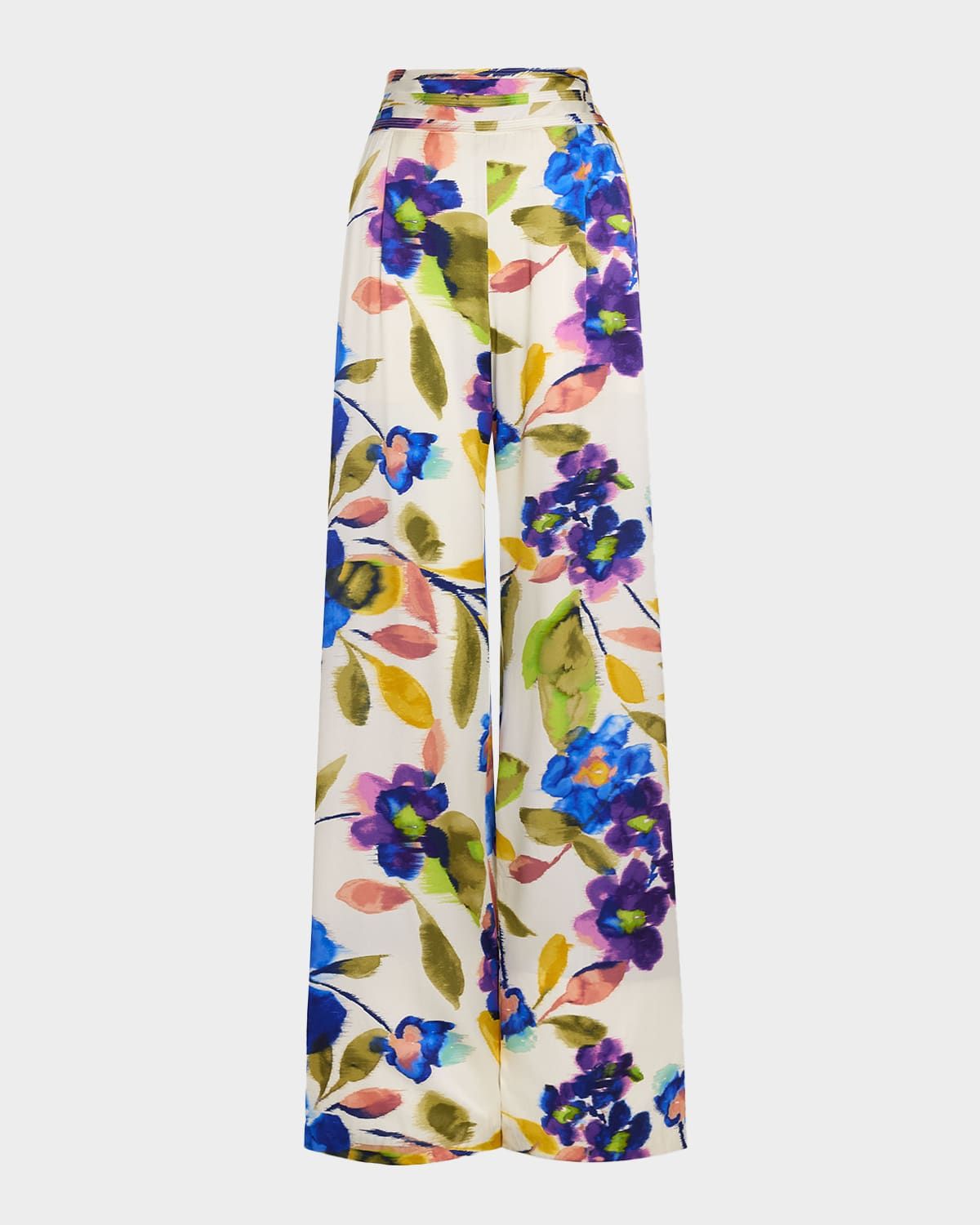 Joss Wide-Leg Floral Satin Pants