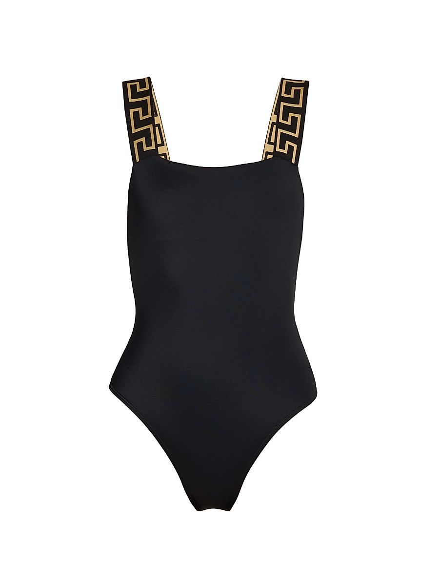 Versace Women's La Greca One-Piece Swimsuit - Black - Size XS