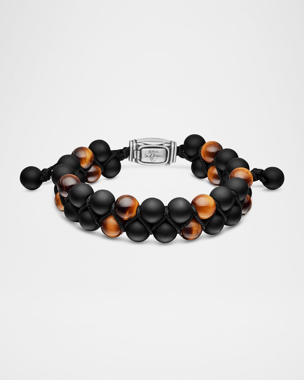 Men & apos;s Spiritual Beads Two Row Woven Bracelet