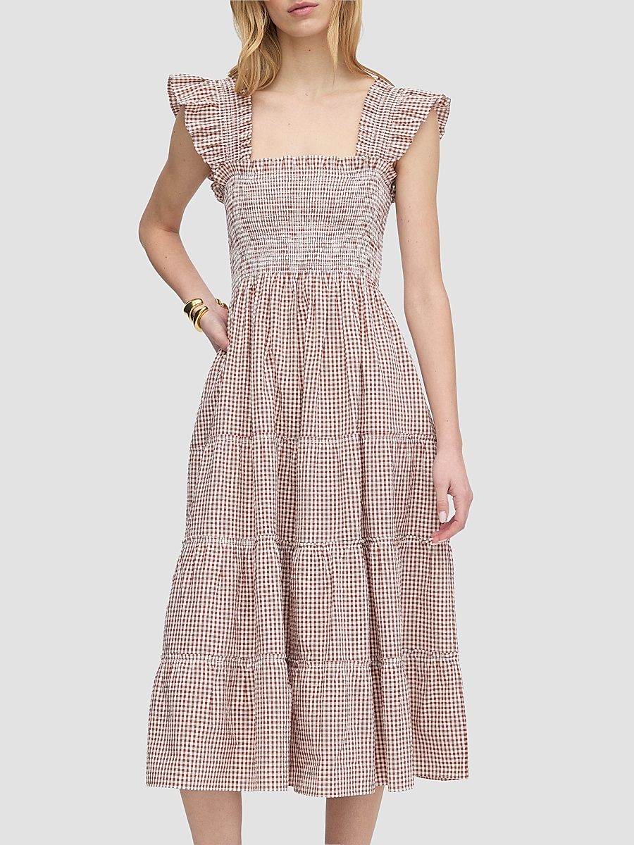 Women's The Ellie Nap Dress - Cognac Gingham - Size XXXXL