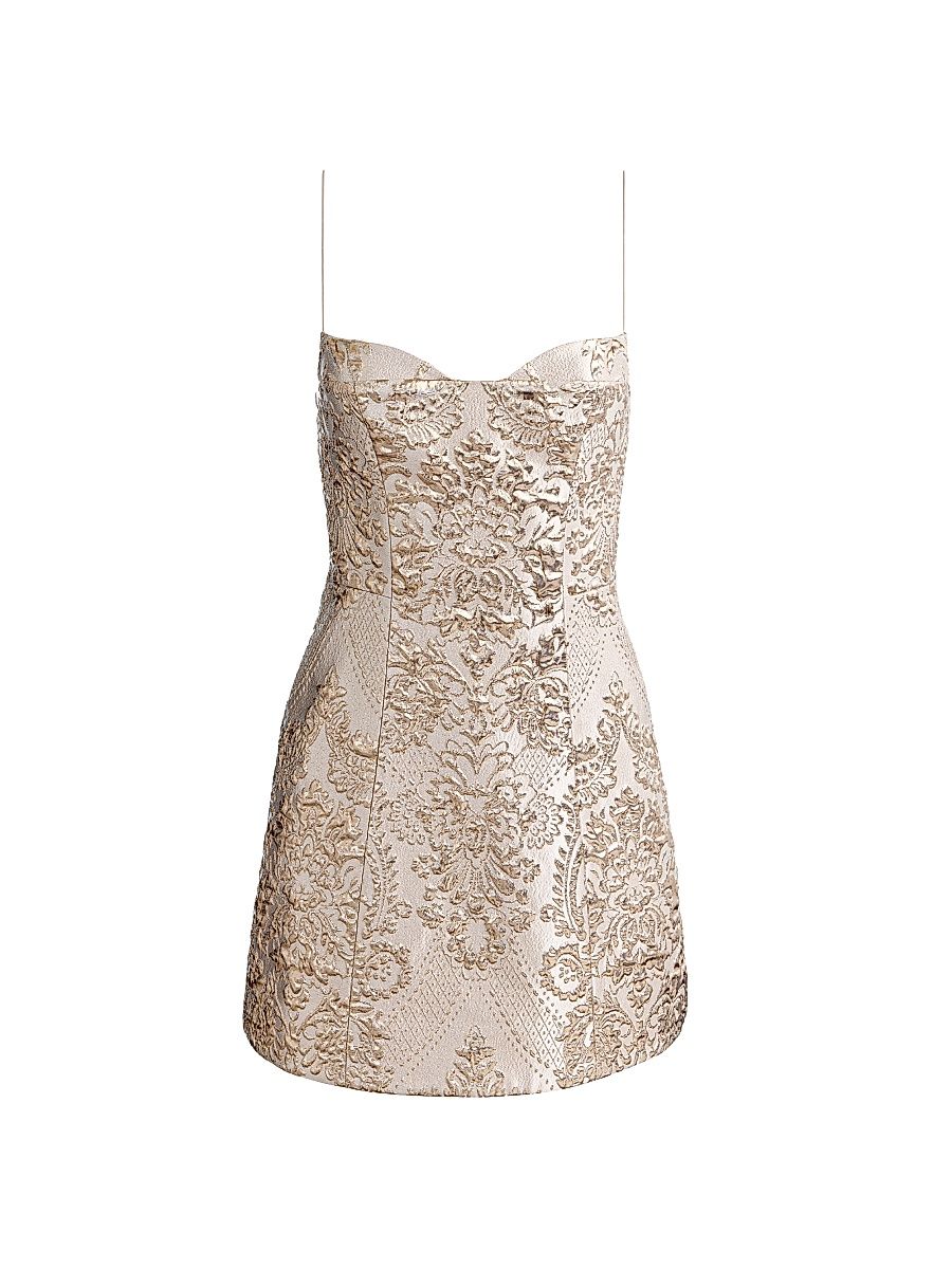 Women's Hallie Peekaboo Metallic Sheath Minidress - Gold - Size 14