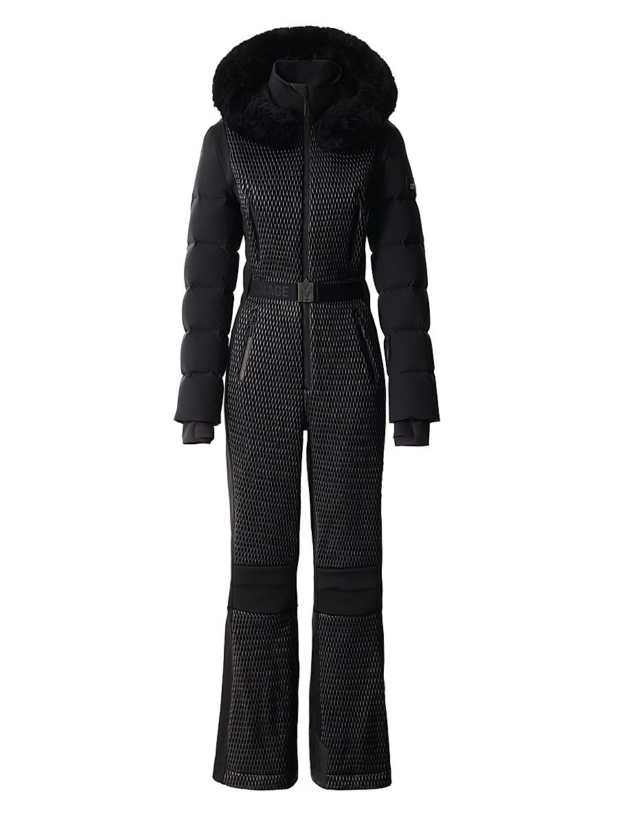 Women's Lorelle Smocked Technical Ski Suit - Black - Size Large