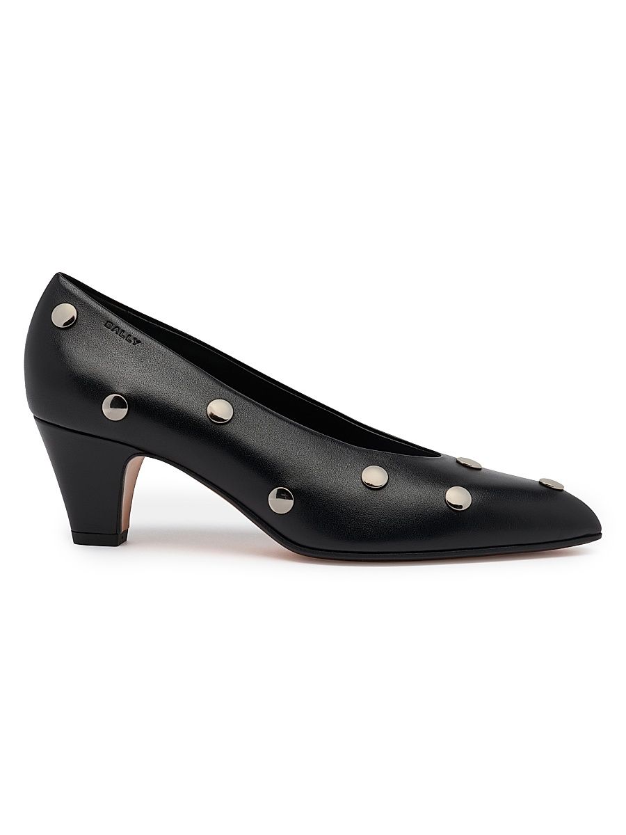 Women's Aline 55MM Studded Leather Pumps - Black - Size 8