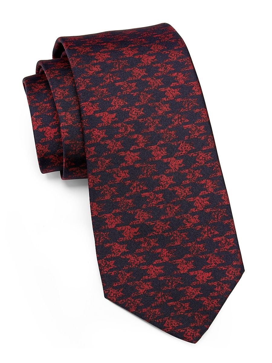 Men's Herringbone Silk Tie - Red