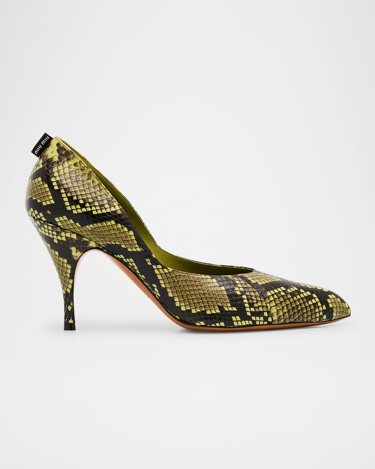 Python-Printed Leather Pumps