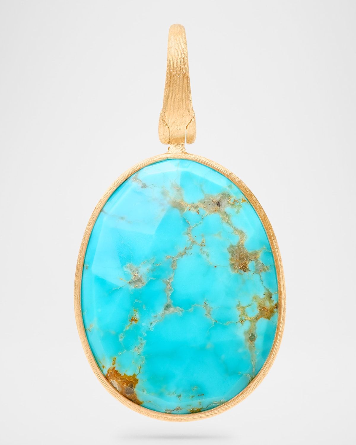 18K Lunaria Pendant with Turquoise